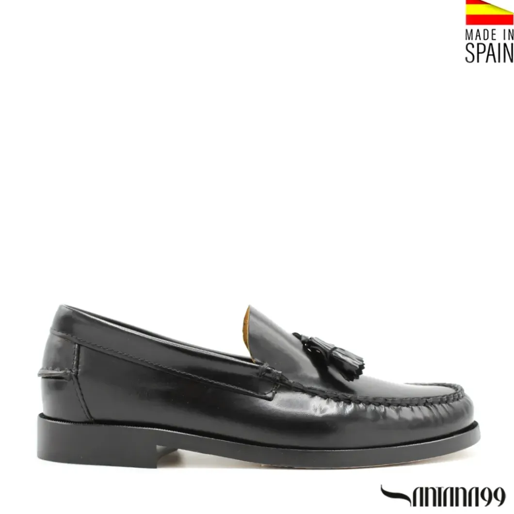 Mocasín castellano borlas negro