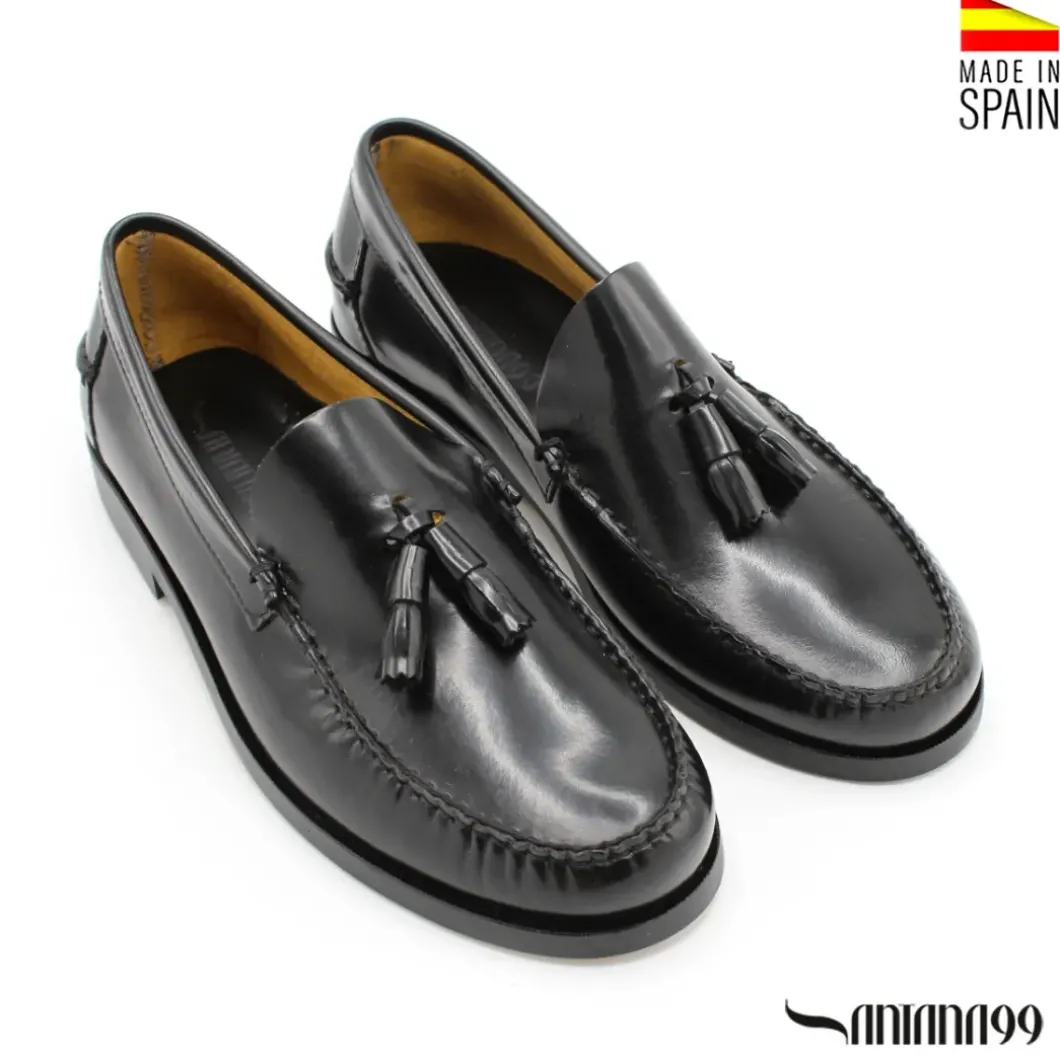 Mocasín castellano borlas negro