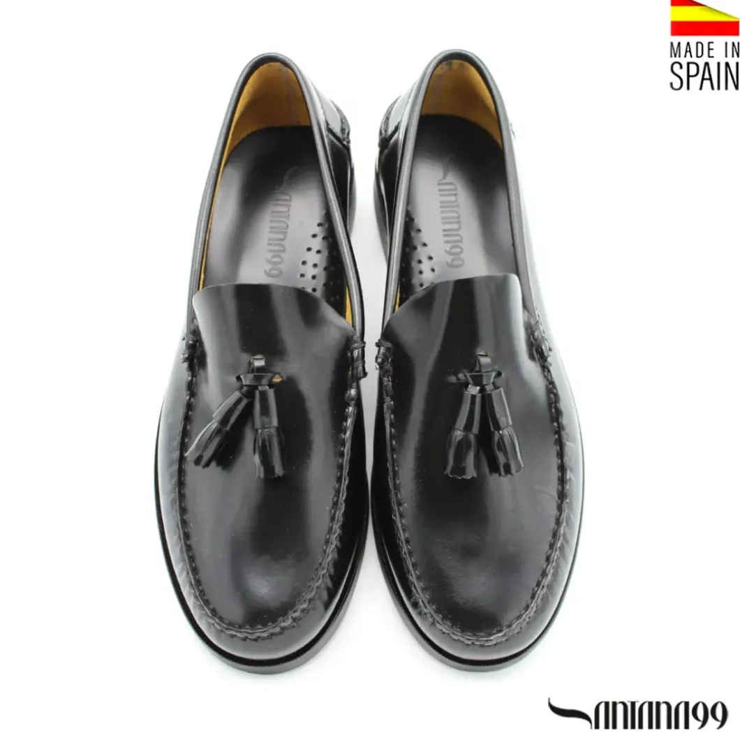 Mocasín castellano borlas negro