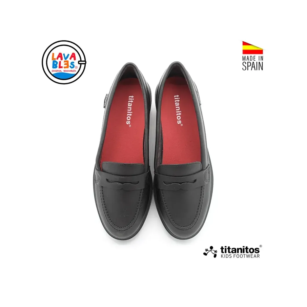 Mocasín colegial negro C990 Titanitos