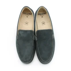 Mocasín de verano azul de piel
