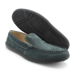 Mocasín de verano azul de piel