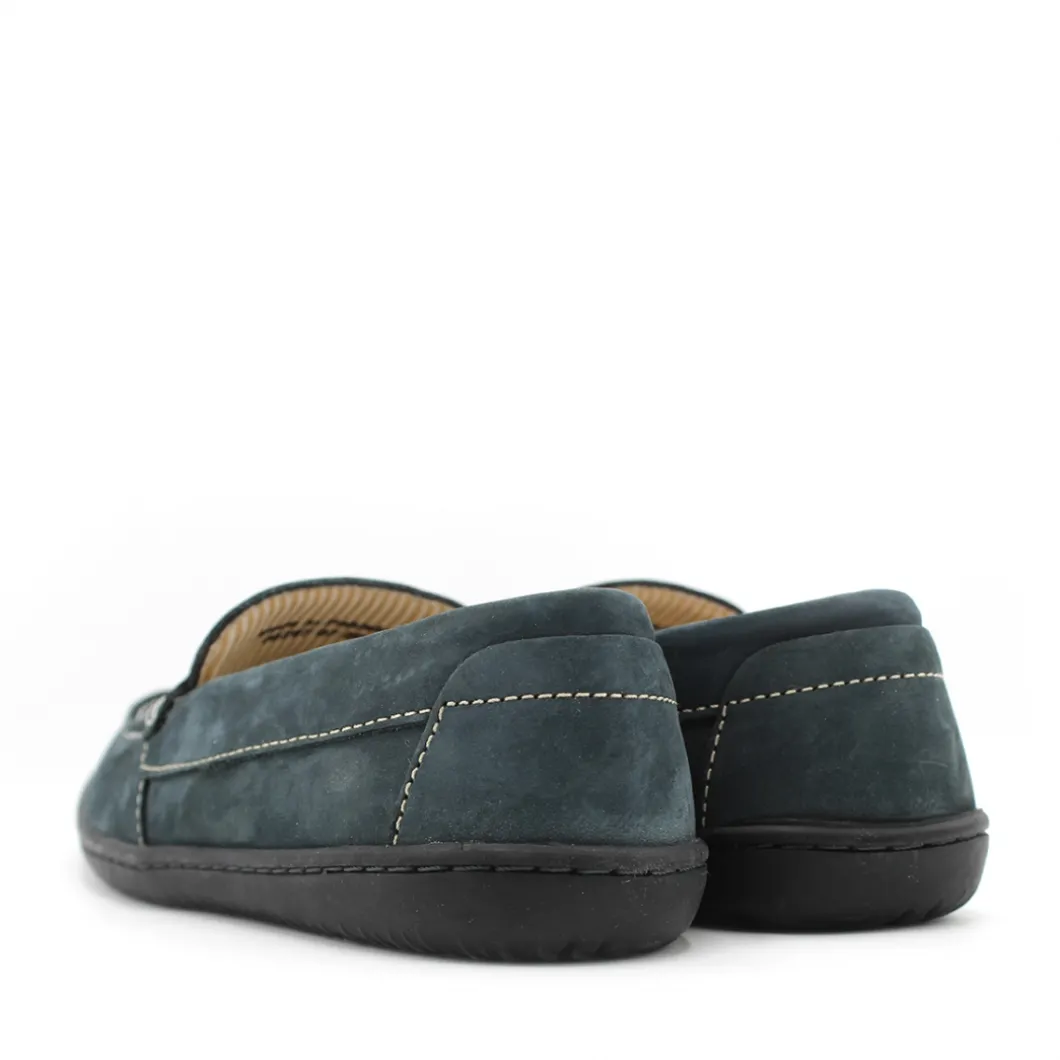 Mocasín de verano azul de piel