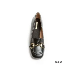 Mocasín negro hebilla con tacón