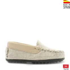 MOCASÍN NIÑO LINO BEIGE