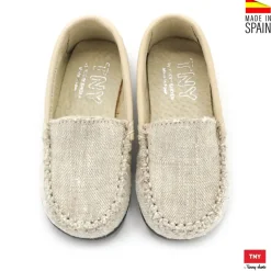 MOCASÍN NIÑO LINO BEIGE