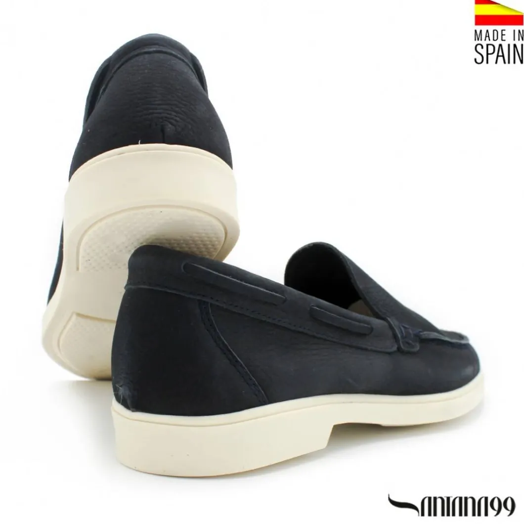 MOCASÍN NOBUCK AZUL MARINO