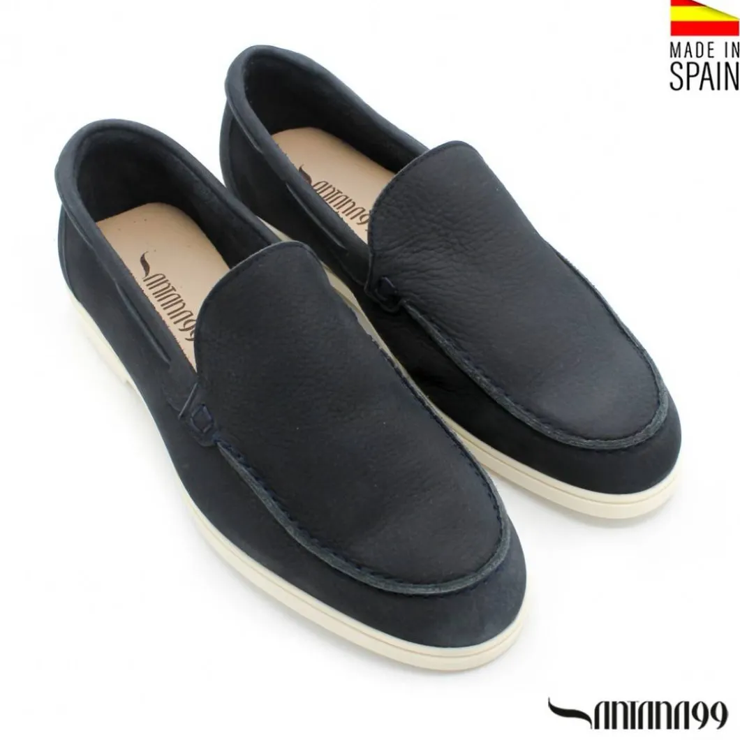 MOCASÍN NOBUCK AZUL MARINO