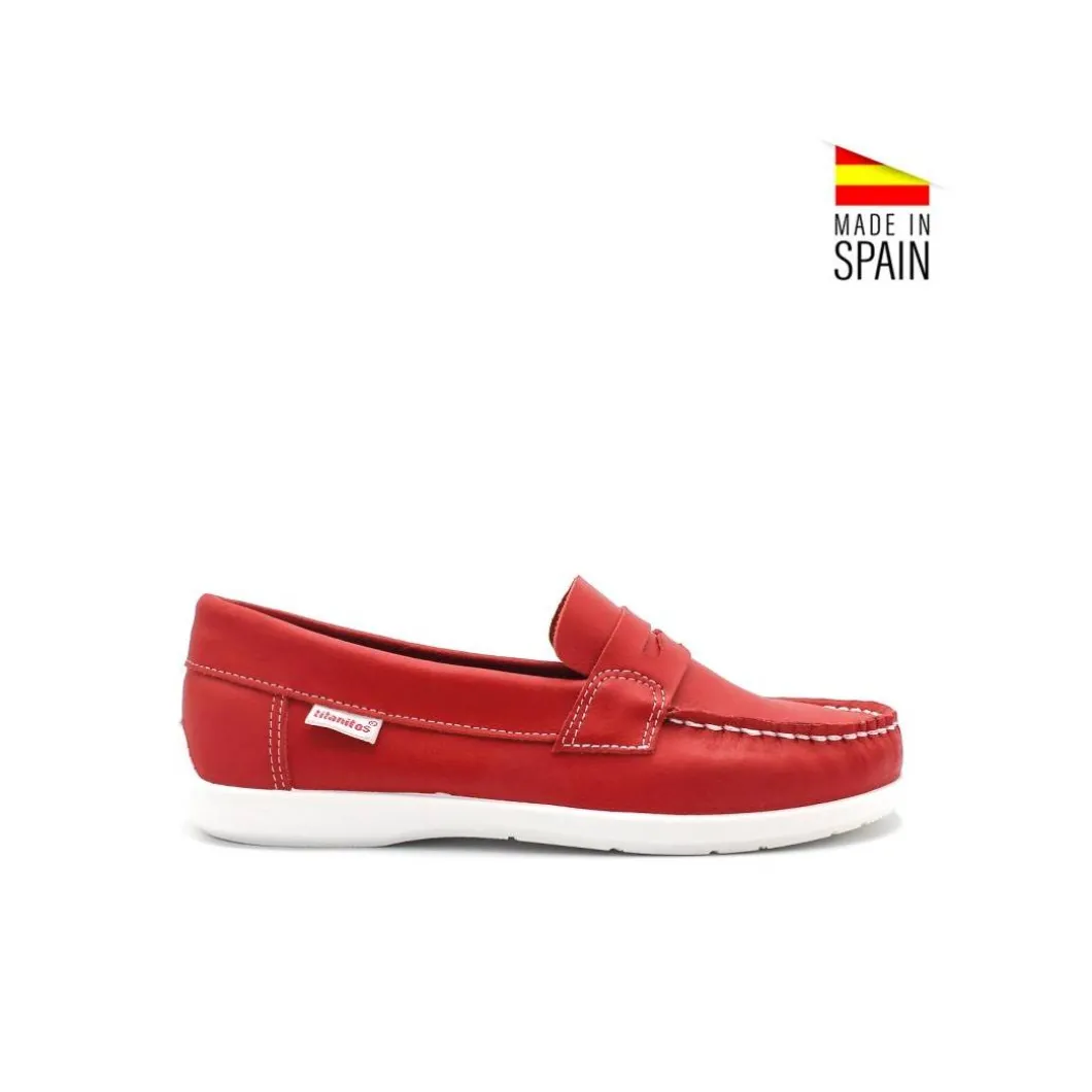 MOCASÍN PIEL ANTIFAZ ROJO