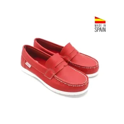 MOCASÍN PIEL ANTIFAZ ROJO
