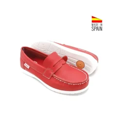 MOCASÍN PIEL ANTIFAZ ROJO