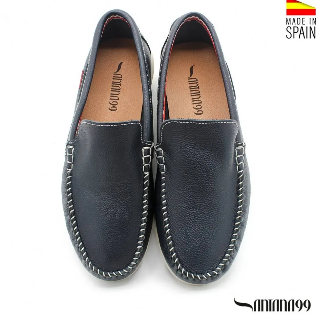 MOCASÍN PIEL CUPRA AZUL MARINO