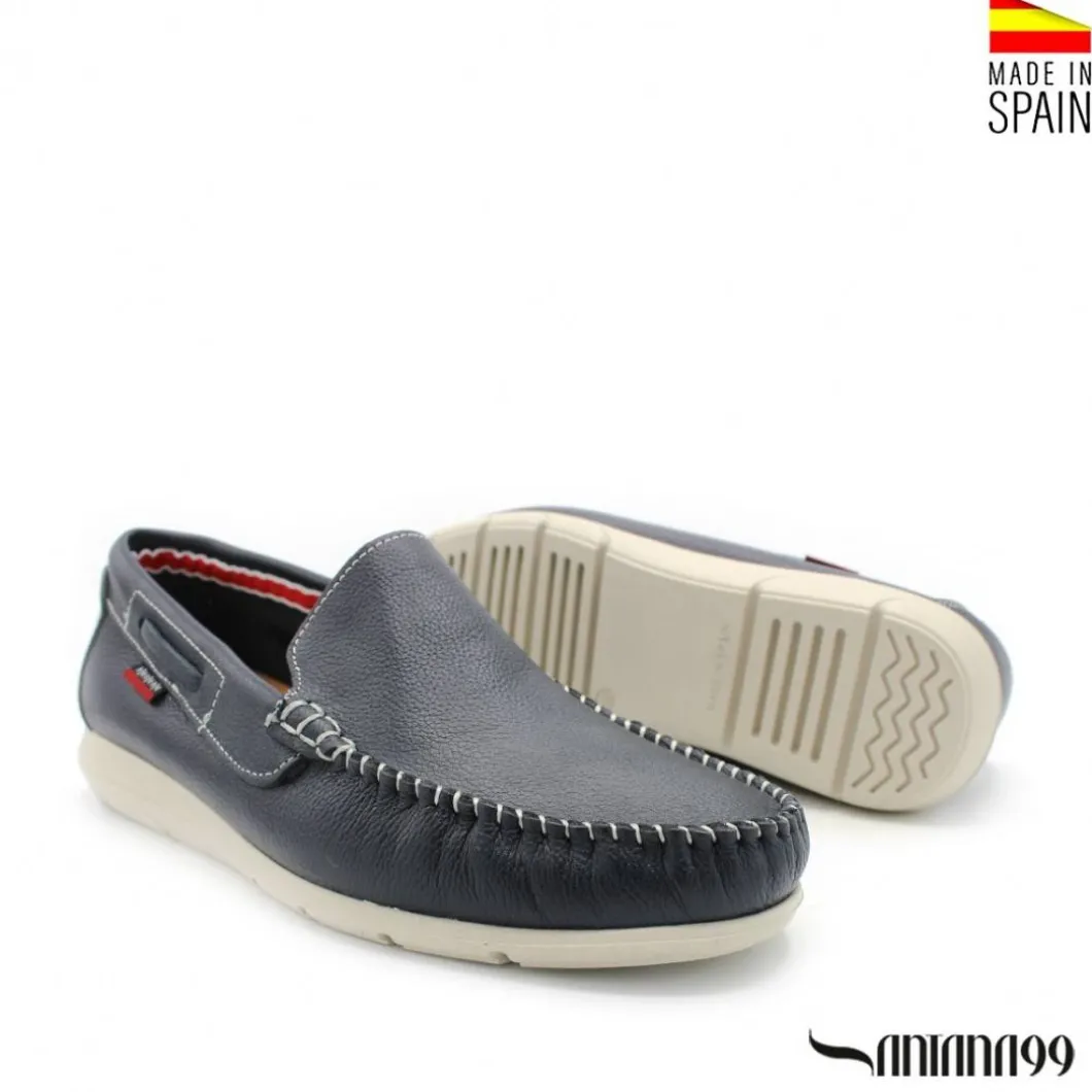 MOCASÍN PIEL CUPRA AZUL MARINO