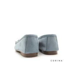 Mocasín plano azul con antifaz