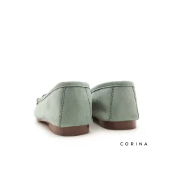Mocasín plano verde con antifaz
