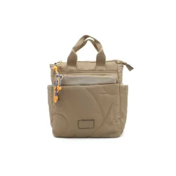 Mochila taupe nylon con monedero