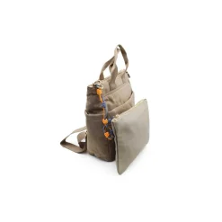 Mochila taupe nylon con monedero