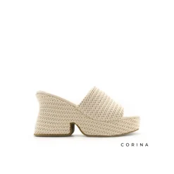 Mule con tacon y plataforma de crochet