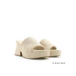 Mule con tacon y plataforma de crochet