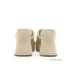 Mule con tacon y plataforma de crochet