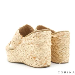 Mule esparto con cuña Corina