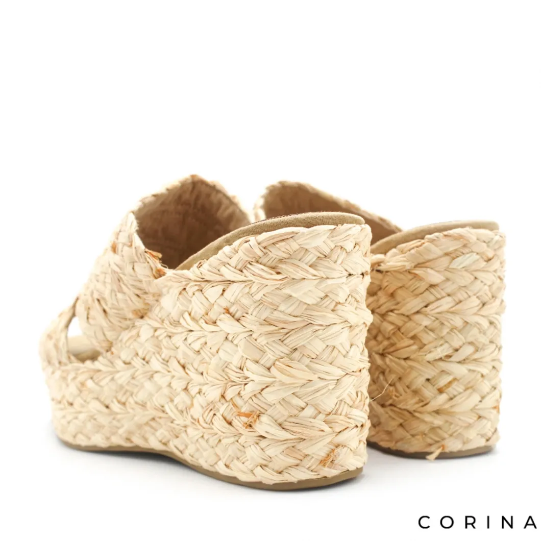 Mule esparto con cuña Corina
