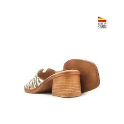 Mule tacón H cebra