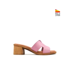 Mule tacón H rosa
