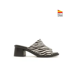 Mule tacón pala cebra