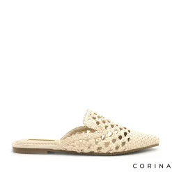 Mule trenzado beige