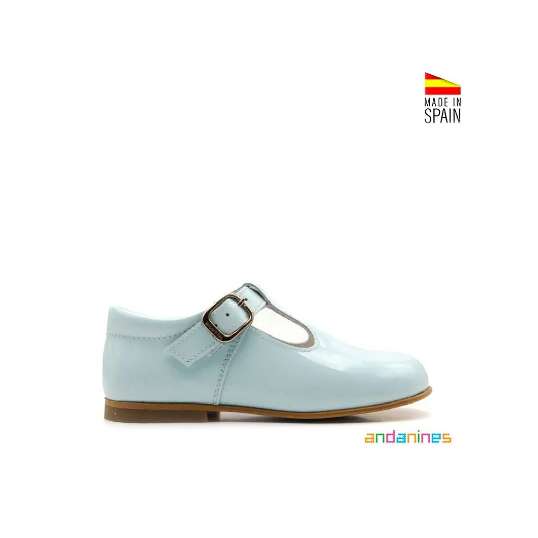 Pepitos charol celeste classic Andanines