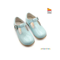 Pepitos charol celeste classic Andanines
