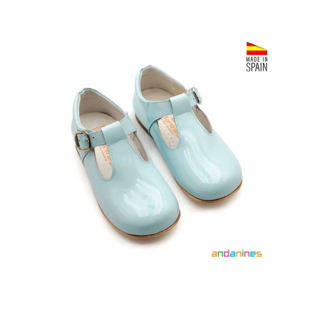 Pepitos charol celeste classic Andanines
