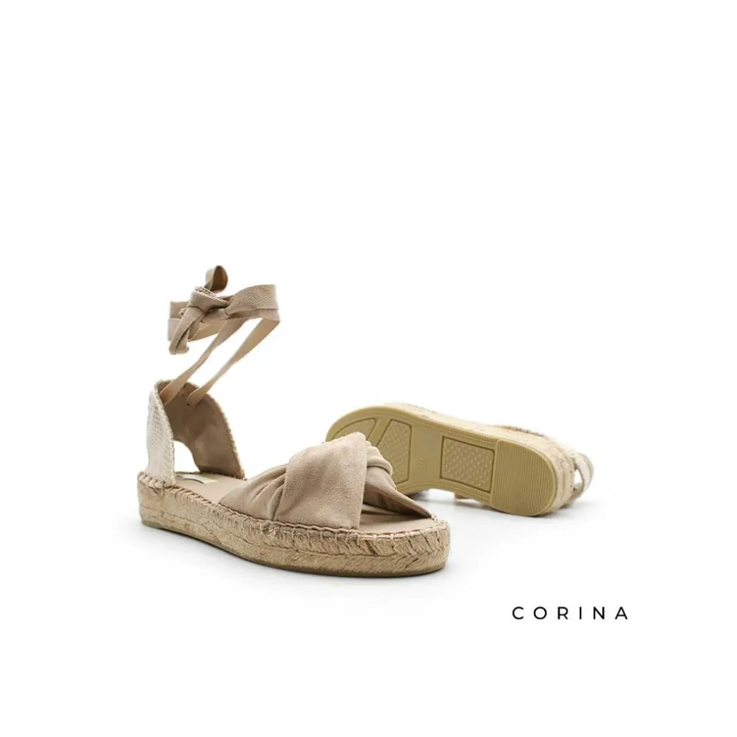 Sandalia alpargata taupe M4340