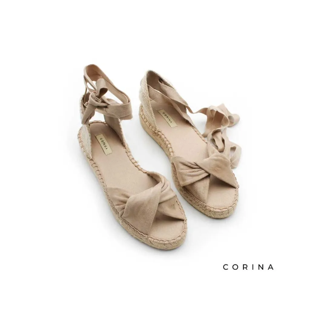 Sandalia alpargata taupe M4340