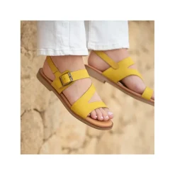 Sandalia amarilla bali de piel