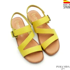 Sandalia amarilla bali de piel