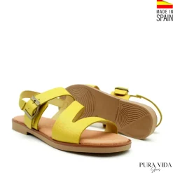 Sandalia amarilla bali de piel