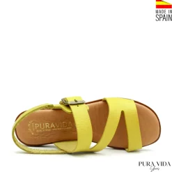 Sandalia amarilla bali de piel