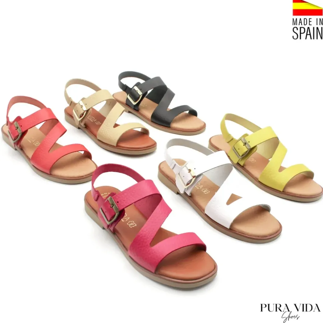 Sandalia amarilla bali de piel