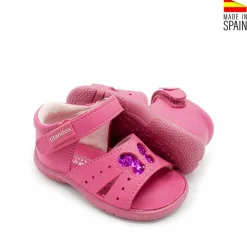 SANDALIA BEBE GLITTER FUCSIA