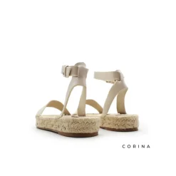 Sandalia beige suela esparto