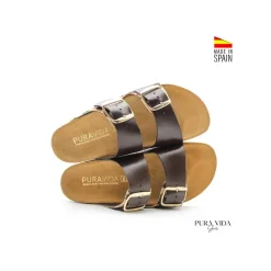 Sandalia bio hebillas marrón leopardo