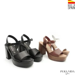 Sandalia blanca con tacón y plataforma PURA VIDA