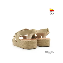 Sandalia confort velcros beige