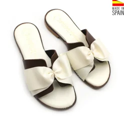 Sandalia coquette beige lazo
