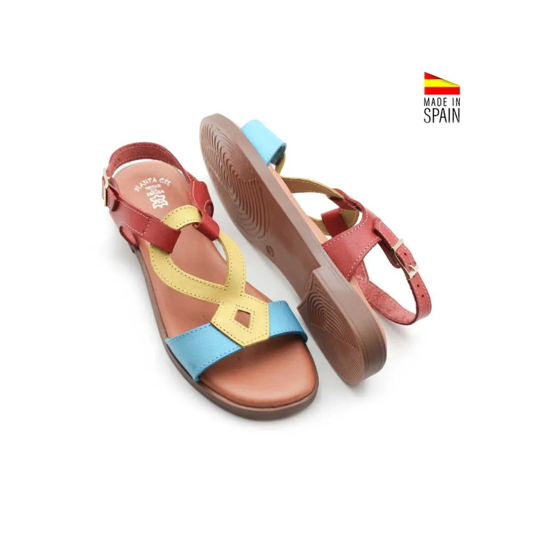 Sandalia de colores turquesa
