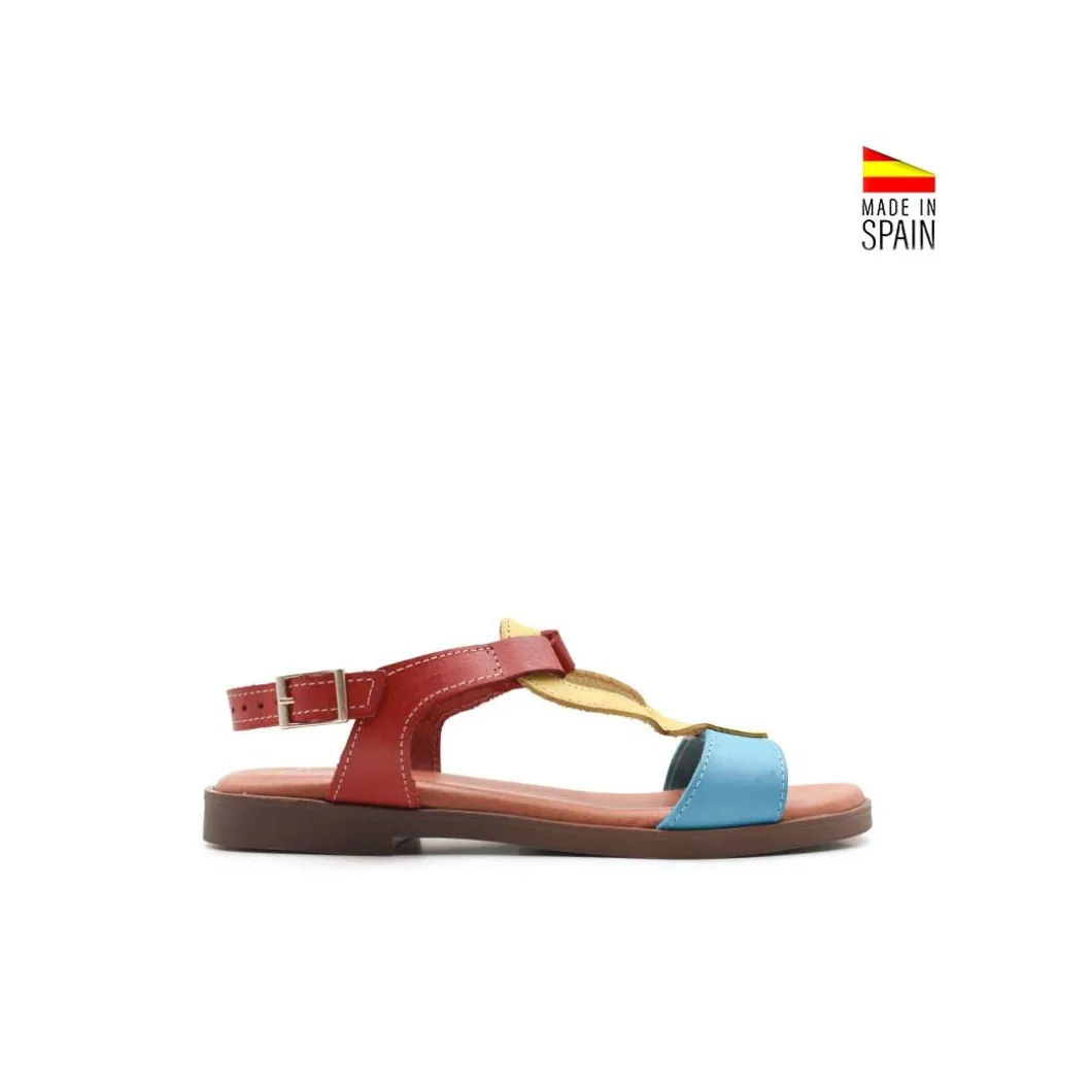 Sandalia de colores turquesa