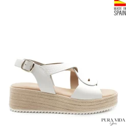 Sandalia de cuña blanca madeira