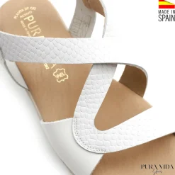 Sandalia de cuña blanca madeira